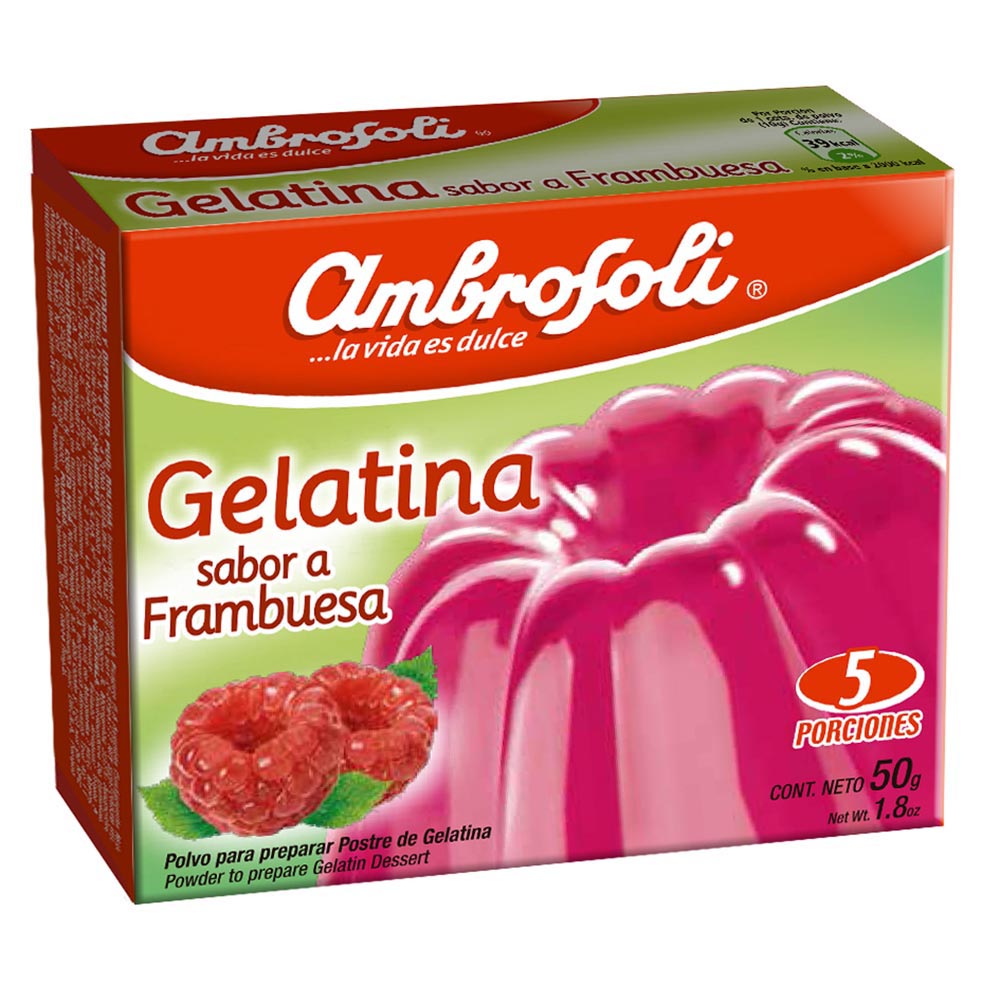 Gelatina Ambrosoli Sabor Frambuesa 50g